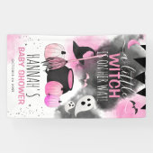 Niedliche Halloween Girls Pink Kinderdusche Banner (Horizontal)