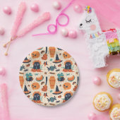 Niedliche Halloween Gravestone & Cauldrons Pappteller (Party)