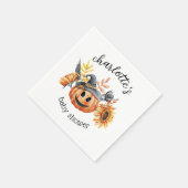 Niedliche Halloween Herbst Pumpkin Kinderdusche Serviette (Ecke)