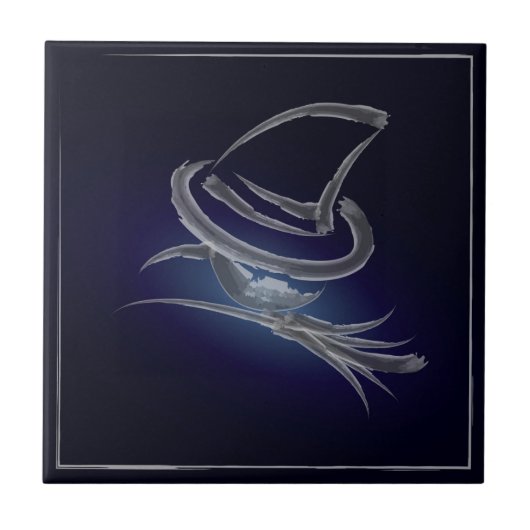 Niedliche Halloween Hexe 2 Fliese (Vorderseite)