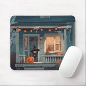 Niedliche Halloween Hexe auf Spooky Porch - Mousep Mousepad (Mit Mouse)