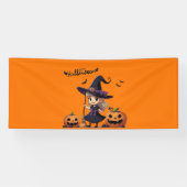 Niedliche Halloween-Hexe Banner (Horizontal)