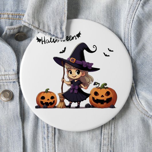 Niedliche Halloween-Hexe Button (Beispiel)