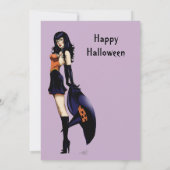 Niedliche Halloween-Hexe Einladung (Rückseite)