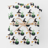 Niedliche Halloween-Hexe Geschenkpapier Set (Beispiel)