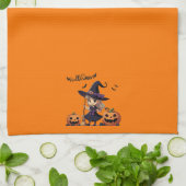 Niedliche Halloween-Hexe Geschirrtuch (Gefaltet)