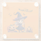 Niedliche Halloween-Hexe Glasuntersetzer (Rückseite)