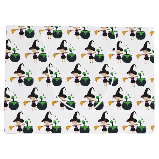 Niedliche Halloween-Hexe Große Geschenktüte (Rückseite)