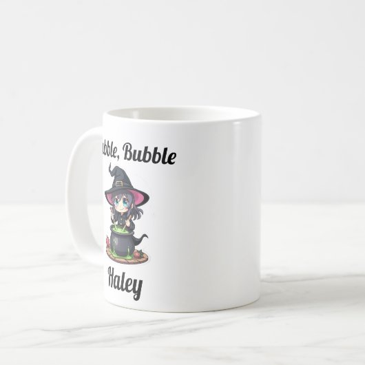 Niedliche Halloween-Hexe Kaffeetasse (Vorderseite Links)