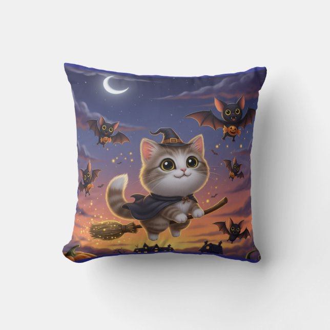 Niedliche Halloween-Hexe Kissen (Vorderseite)