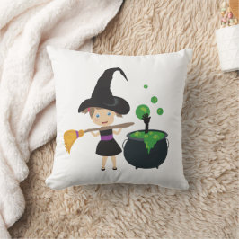 Niedliche Halloween-Hexe Kissen