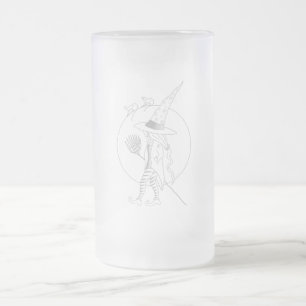 Niedliche Halloween-Hexe Mattglas Bierglas