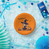Niedliche Halloween-Hexe Pappteller (Party)