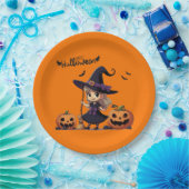 Niedliche Halloween-Hexe Pappteller (Party)