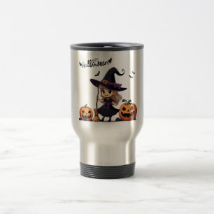 Niedliche Halloween-Hexe Reisebecher