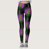 Niedliche Halloween-Hexe-Schwarz-Leggings Leggings (Vorderseite)