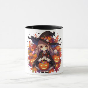 Niedliche Halloween-Hexe Tasse