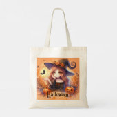 Niedliche Halloween-Hexe Tragetasche (Rückseite)