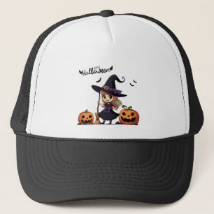 Niedliche Halloween-Hexe Truckerkappe