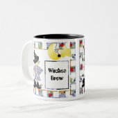 Niedliche Halloween-Hexe Zweifarbige Tasse (Vorderseite Links)