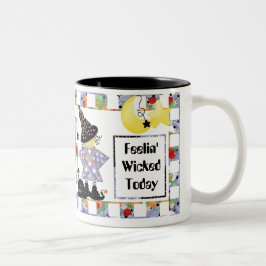 Niedliche Halloween-Hexe Zweifarbige Tasse