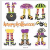 Niedliche Halloween Hexen Legs Contour Aufkleber (Blatt)