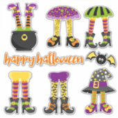 Niedliche Halloween Hexen Legs Contour Aufkleber (Vorderseite)