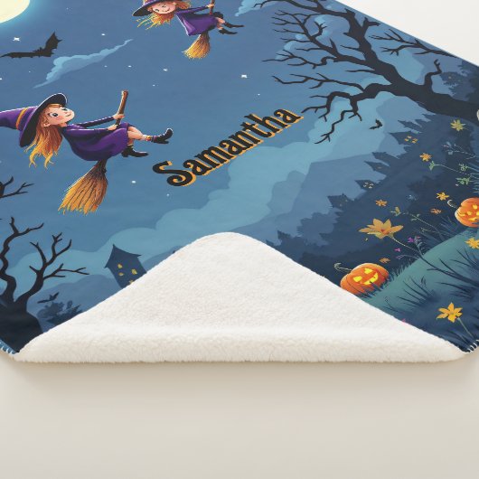 Niedliche Halloween-Hexen Warm hinzufügen Sherpadecke (3/4)