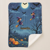 Niedliche Halloween-Hexen Warm hinzufügen Sherpadecke (Vorderseite)
