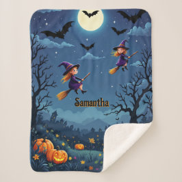 Niedliche Halloween-Hexen Warm hinzufügen Sherpadecke