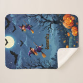 Niedliche Halloween-Hexen Warm hinzufügen Sherpadecke (Vorderseite (Horizontal))