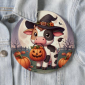 Niedliche Halloween-Hexenkuh Button (Beispiel)