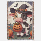 Niedliche Halloween-Hexenkuh Decke (Vorderseite Vertikal)