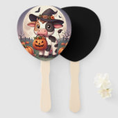 Niedliche Halloween-Hexenkuh Fächer (Vorne und Hinten)