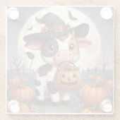 Niedliche Halloween-Hexenkuh Glasuntersetzer (Rückseite)