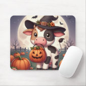 Niedliche Halloween-Hexenkuh Mousepad (Mit Mouse)