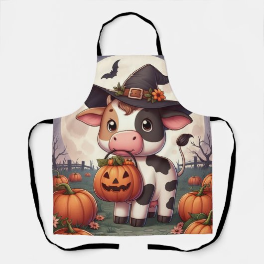 Niedliche Halloween-Hexenkuh Schürze (Vorderseite)