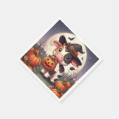 Niedliche Halloween-Hexenkuh Serviette (Ecke)