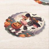 Niedliche Halloween-Hexenkuh Untersetzer (angewinkelt)