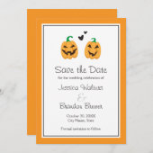 Niedliche Halloween Hochzeit speichern Sie das Dat Save The Date (Vorne/Hinten)