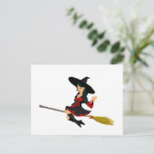 Niedliche Halloween-Hübsch-Hexe Postkarte (Stehend Vorderseite)