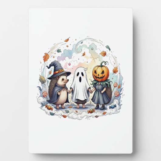 Niedliche Halloween-Igel Kostüm Fotoplatte (Vorderseite)