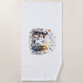 Niedliche Halloween-Igel Kostüm Strandtuch (Vorderseite)