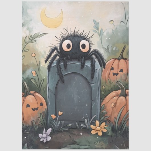 Niedliche Halloween-Illustration Seidenpapier (Vorderseite)