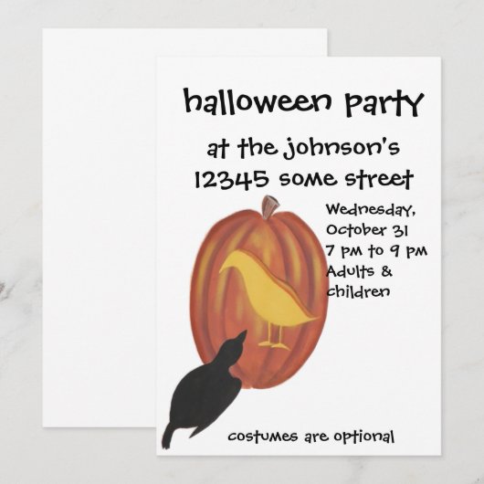 Niedliche Halloween Jack O'Lantern und Crow (Vorne/Hinten)