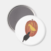 Niedliche Halloween Jack O'Lantern und Crow Magnet (Vorderseite/Rückseite)