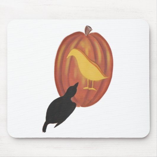 Niedliche Halloween Jack O'Lantern und Crow Mousepad (Vorne)