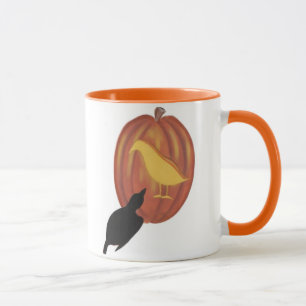 Niedliche Halloween Jack O'Lantern und Crow Tasse