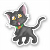 Niedliche Halloween-Katze Aufkleber (Vorderseite)