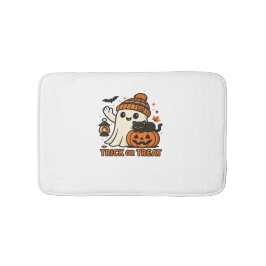 Niedliche Halloween-Katze im Kürbiskostüm Classic  Badematte (Vorderseite)